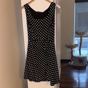 Elegant Black and White Polka Dot Mini Dress